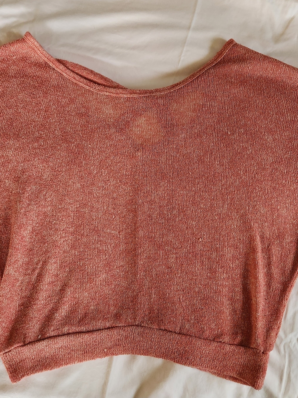 Women’s Orange Knit 3/4 Sleeve Top